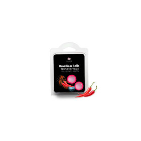 2 boules de massage brésiliennes triple effet froid, chaud et vibration 